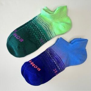 Bombas NEW 2 pair Ankle Socks Youth All Purpose Hex Tec Green Blue Multi